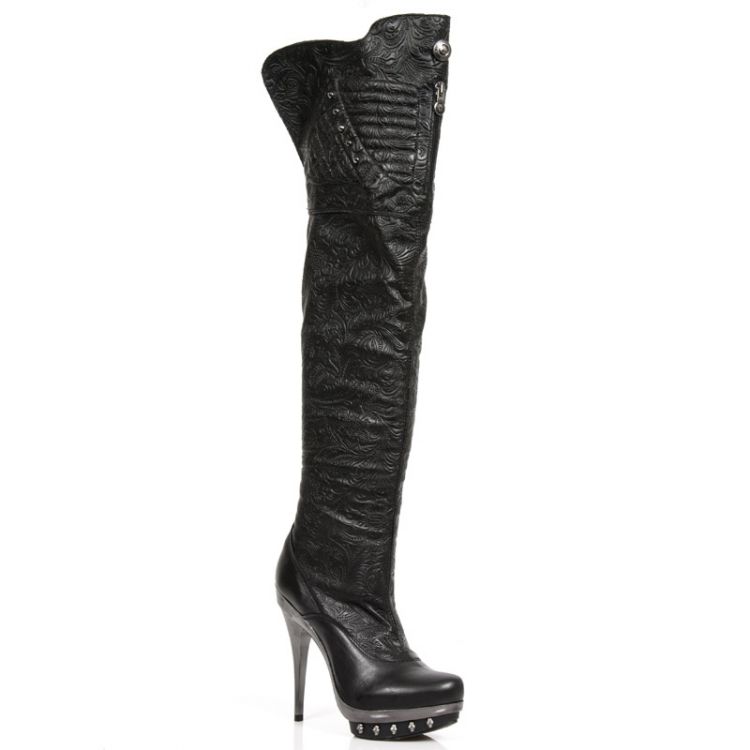  M.PUNK080-C4 RAW NEGRO NAPA PU ELASTICA VINTAGE FLOWER NEGRO New Rock M.PUNK080-C4  3
