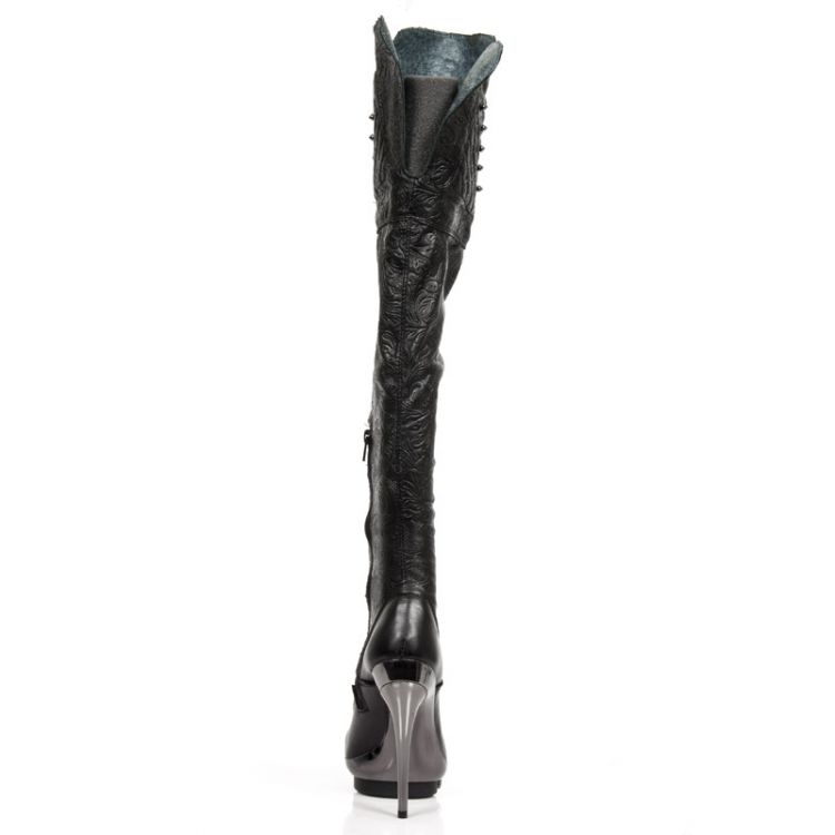  M.PUNK080-C4 RAW NEGRO NAPA PU ELASTICA VINTAGE FLOWER NEGRO New Rock M.PUNK080-C4  6