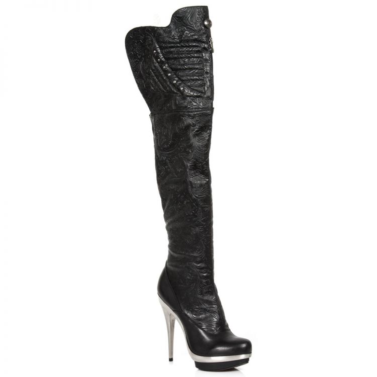 M.PUNK080-S1 NAPA NEGRO, NAPA PU ELASTICA VINTAGE FLOWER NEG New Rock M.PUNK080-S1  3