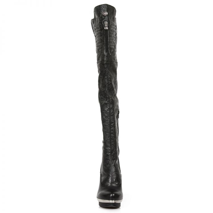  M.PUNK080-S1 NAPA NEGRO, NAPA PU ELASTICA VINTAGE FLOWER NEG New Rock M.PUNK080-S1  4