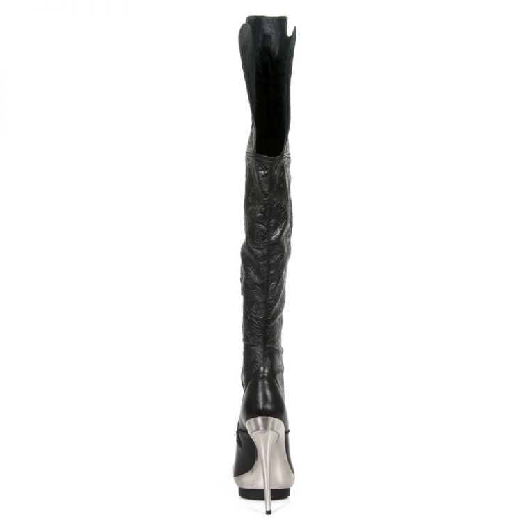  M.PUNK080-S1 NAPA NEGRO, NAPA PU ELASTICA VINTAGE FLOWER NEG New Rock M.PUNK080-S1  6