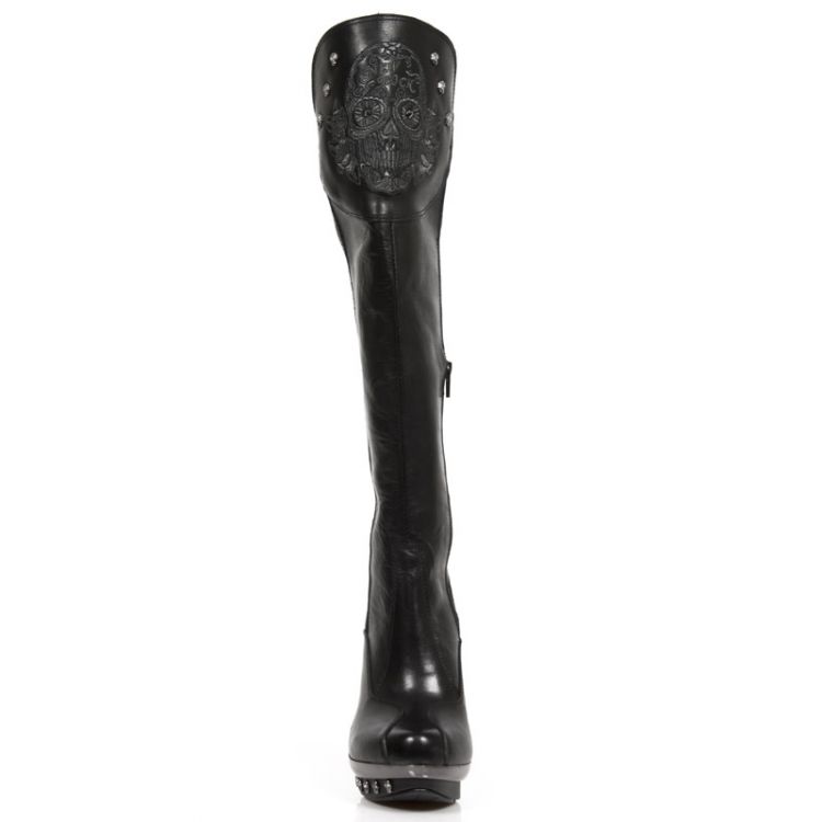  M.PUNK081-C3 RAW NEGRO NAPA PU ELASTICA VINTAGE FLOWER NEGR New Rock M.PUNK081-C3  4