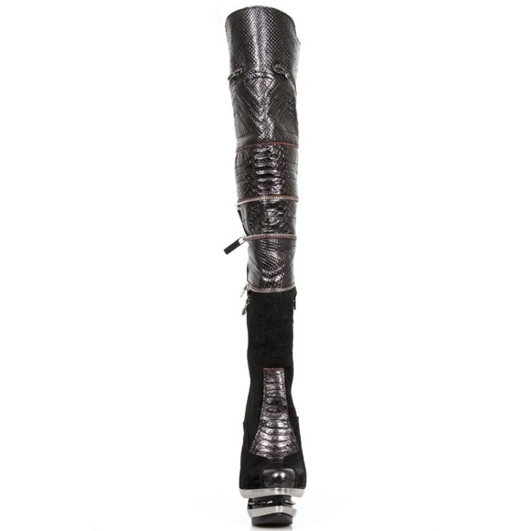  M.ROCK225-C4 PITON NEGRO GRABADO REVESS ROJO DRAMA ANTE NEG New Rock M.ROCK225-C4  4