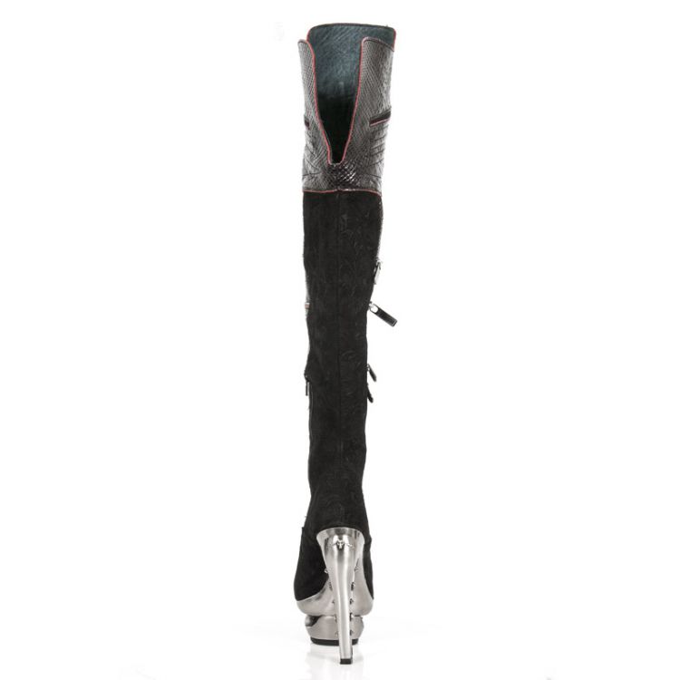  M.ROCK225-C4 PITON NEGRO GRABADO REVESS ROJO DRAMA ANTE NEG New Rock M.ROCK225-C4  6