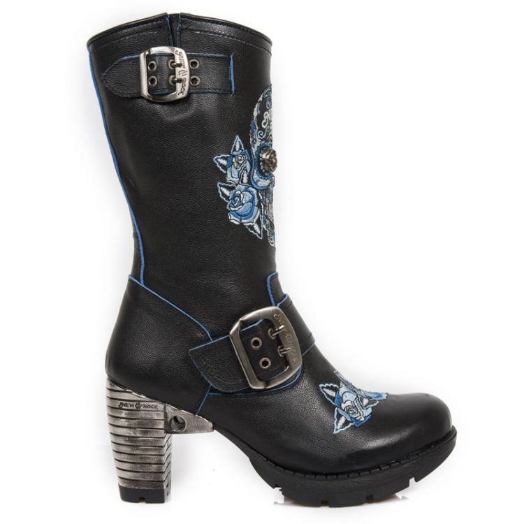 M.TR047-S2 RAW NEGRO, BORDADOS AZUL, TRAIL NEGRO TACON ACERO New Rock M.TR047-S2  3