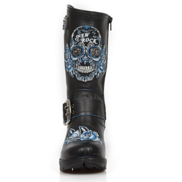  M.TR047-S2 RAW NEGRO, BORDADOS AZUL, TRAIL NEGRO TACON ACERO New Rock M.TR047-S2  4