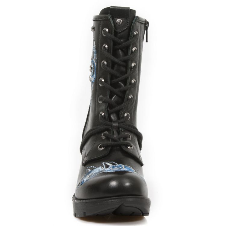  M.TR048-S2 RAW NEGRO, BORDADOS AZUL, TRAIL NEGRO ACERO New Rock M.TR048-S2  4