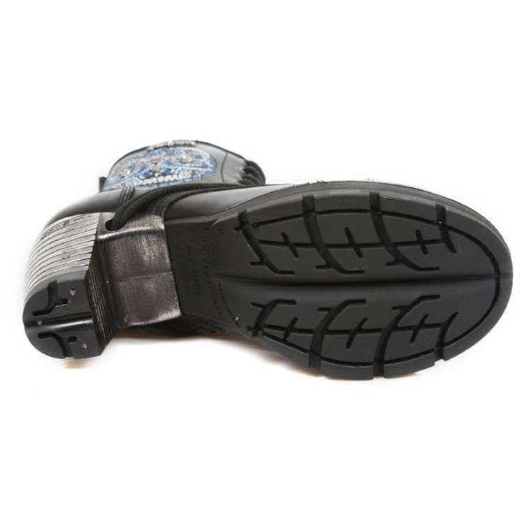  M.TR048-S2 RAW NEGRO, BORDADOS AZUL, TRAIL NEGRO ACERO New Rock M.TR048-S2  7