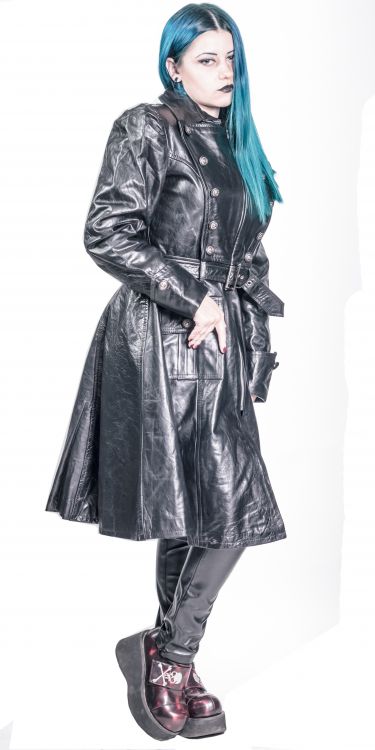   BLACK LEATHER WOMEN COAT New Rock W.COAT3010-S1-OFF  4
