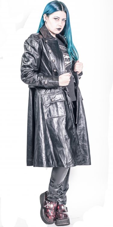   BLACK LEATHER WOMEN COAT New Rock W.COAT3010-S1-OFF  6