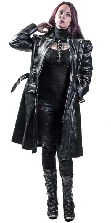   BLACK LEATHER WOMEN COAT New Rock W.COAT3010-S1-OFF  11
