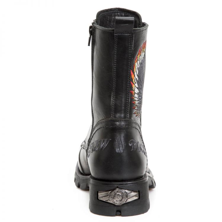  NOMADA NEGRO BORDADOS GRIS LLAMAS FUEGO MOTORCYCLE New Rock M.7645-C1  5