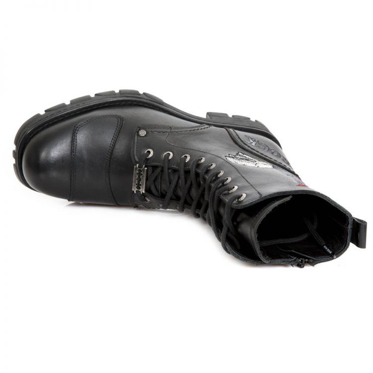  NOMADA NEGRO BORDADOS GRIS LLAMAS FUEGO MOTORCYCLE New Rock M.7645-C1  7