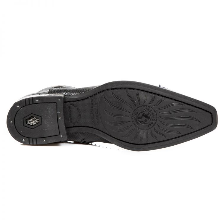  PITON NEGRO GRAFITO REVESS AZUL PITONE NEGRO BOX New Rock M.NW133-S5  7