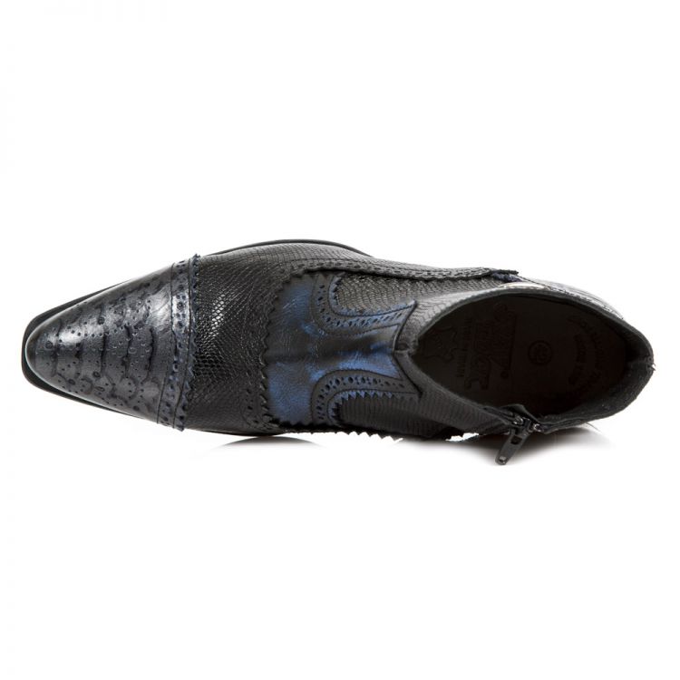  PITON NEGRO GRAFITO REVESS AZUL PITONE NEGRO BOX New Rock M.NW133-S5  8