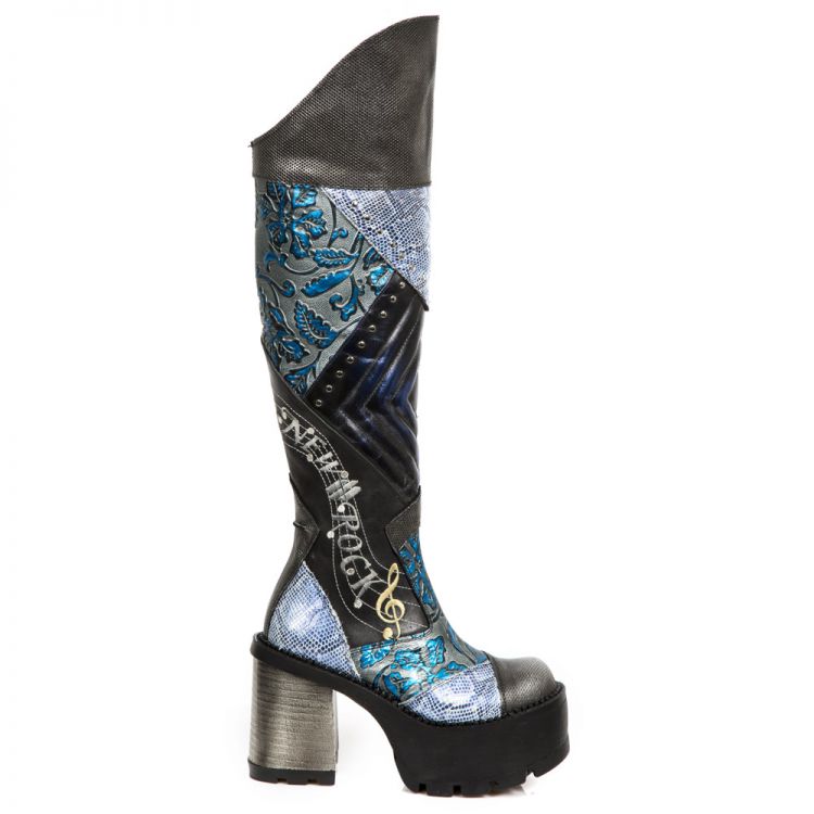  BOX PLANE GRABADO DIAMANTE PITONE AZUL REVESS AZ New Rock M.SEVE33-C2  2