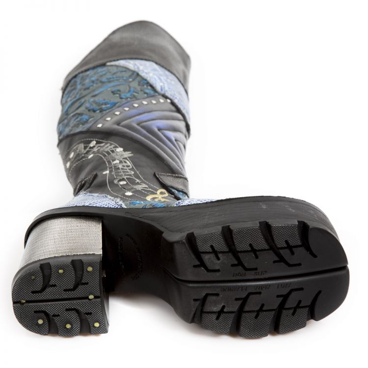 BOX PLANE GRABADO DIAMANTE PITONE AZUL REVESS AZ New Rock M.SEVE33-C2  7