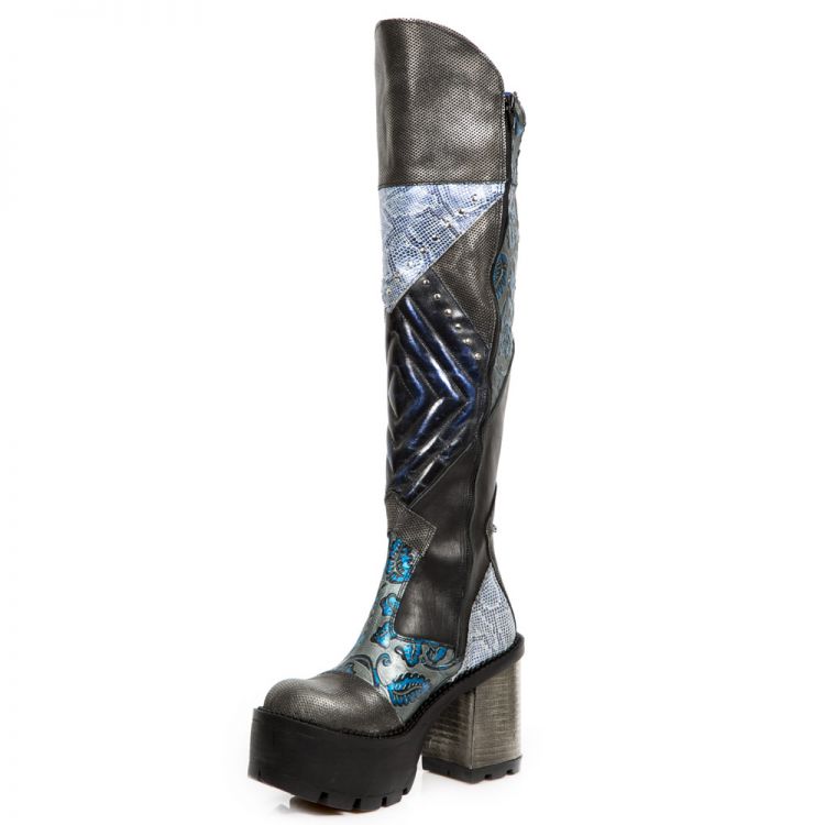  BOX PLANE GRABADO DIAMANTE PITONE AZUL REVESS AZ New Rock M.SEVE33-C2  5