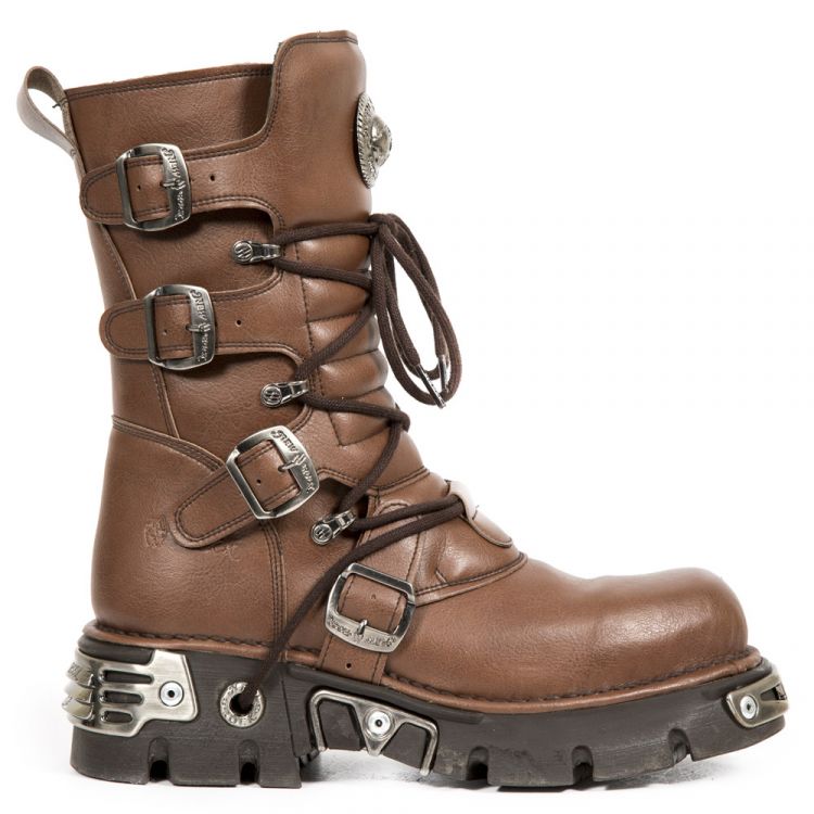  M.373-V5 VEGAN MICRO CUERO, REACTOR MARRON TOBERAS ORIFICIO New Rock M.373-V5  2