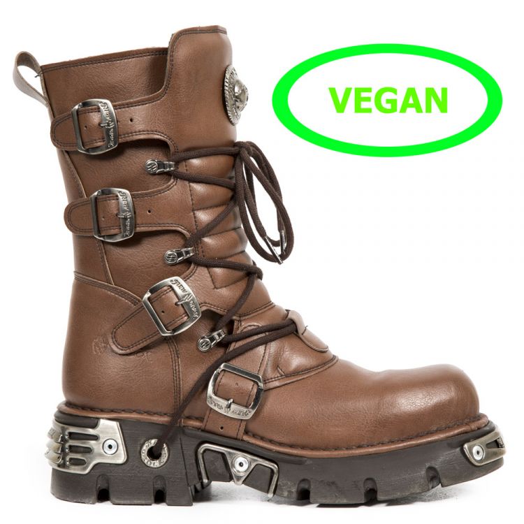  M.373-V5 VEGAN MICRO CUERO, REACTOR MARRON TOBERAS ORIFICIO New Rock M.373-V5  1