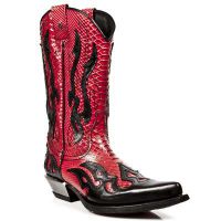 Сапоги NOMADA NEGRO, PITON ROJO, WEST NEGRO-ACERO T.ACERO New Rock M.7921-C5 - маленькая картинка