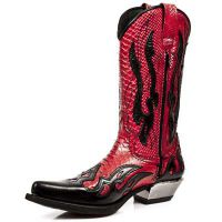 Сапоги NOMADA NEGRO, PITON ROJO, WEST NEGRO-ACERO T.ACERO New Rock M.7921-C5 - маленькая картинка