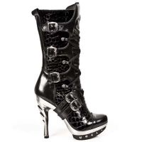 Сапоги NOMADA NEGRO FIRENZE NEGRO CHAROL PL ACERO PUN New Rock M.PUNK001-C8 - маленькая картинка