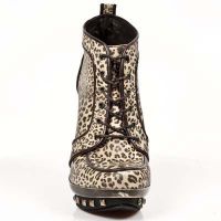Ботильоны LEOPARDO ESTAMPADO MARRON BEIG PLAT ORO PUNK PI New Rock PUNK006-C1 - маленькая картинка