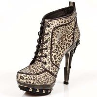 Ботильоны LEOPARDO ESTAMPADO MARRON BEIG PLAT ORO PUNK PI New Rock PUNK006-C1 - маленькая картинка