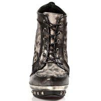 Ботильоны BOX OROMANE VELOUR LEOPARDO BEIG NEGRO PLAT ORO New Rock M.PUNK006-C3 - маленькая картинка