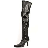 Сапоги ITALI NEGRO Y ELASTICO NEGRO, HOJA TACON SALSA ACERO New Rock M.9051-S2 - маленькая картинка