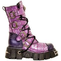 Ботинки CHAROL STUCO LILA, PARCHES LILA, TOWER NEGRO ACERO ORI New Rock M.313-S3 - маленькая картинка