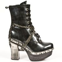 Ботинки CHAROL STUCO ACERO, ITALI NEGRO, P.ZUECO NEG-ACERO New Rock M.Z008-C1 - маленькая картинка