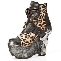 Ботинки ARCILLA MORO LEOPARDO PELO MARRON PL PANZER T ACE New Rock M.PZ001-C6 - маленькая картинка
