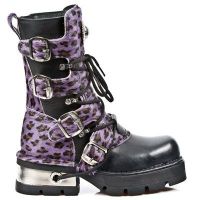 Сапоги ITALI NEGRO PELO LEOPARDO LILA PLANING NEG NEW M3 New Rock M.373-C48 - маленькая картинка