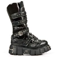 Сапоги ITALI NEGRO, STUCO ACERO, BOX PLANE, TOWER NEGRO A New Rock M.1026-S1 - маленькая картинка