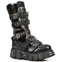 Сапоги ITALI NEGRO, STUCO ACERO, BOX PLANE, TOWER NEGRO A New Rock M.1026-S1 - маленькая картинка