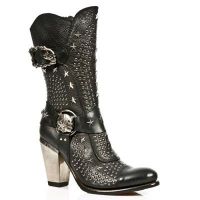 Сапоги ITALI NEGRO, BUFALO NEGRO, SUELA SPAY T BULL ACERO New Rock M.7989-S1 - маленькая картинка