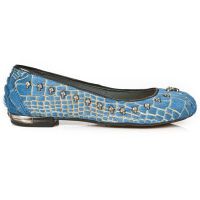 Балетки M.BL006-R2 PELO COCO AZUL PIEL VIVO NEGRO TPU NEGRO BAILARIN New Rock M.BL006-R2 - маленькая картинка