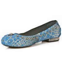 Балетки M.BL006-R2 PELO COCO AZUL PIEL VIVO NEGRO TPU NEGRO BAILARIN New Rock M.BL006-R2 - маленькая картинка