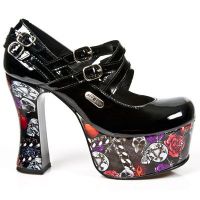 Туфли M.DK002-C300 CHAROL NEGRO PL DARK PIN UP 1 New Rock M.DK002-C300 - маленькая картинка