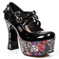 Туфли M.DK002-C300 CHAROL NEGRO PL DARK PIN UP 1 New Rock M.DK002-C300 - маленькая картинка