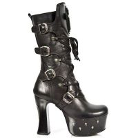 Сапоги M.DK025-S1 NOMADA NEGRO, PLATF NEGRO DARK T. CRUZ NEGRO New Rock M.DK025-S1 - маленькая картинка
