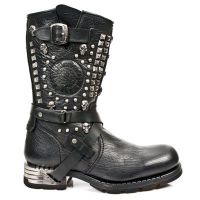 Сапоги BUFALO NEGRO ENCOGIDO MOTOROCK NEGRO TACON ACERO New Rock M.MR020-S1 - маленькая картинка