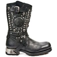 Сапоги BUFALO NEGRO ENCOGIDO MOTOROCK NEGRO TACON ACERO New Rock M.MR020-S1 - маленькая картинка