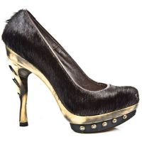 Туфли M.PUNK012-C4 POTRO PELO MARRON PIEL VIVO MARR PL ORO PUNK CO New Rock M.PUNK012-C4 - маленькая картинка