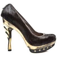 Туфли M.PUNK012-C4 POTRO PELO MARRON PIEL VIVO MARR PL ORO PUNK CO New Rock M.PUNK012-C4 - маленькая картинка