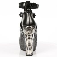 Ботильоны NOMADA NEGRO, COCO CHAROL NEGRO, PANZER PLATA New Rock M.PZ004-S11 - маленькая картинка