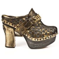 Ботильоны BOX OROMANE, TRENZ.ORO, PLAT.ZUECO NEGRO-ORO New Rock M.Z002-R2 - маленькая картинка