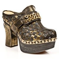 Ботильоны BOX OROMANE, TRENZ.ORO, PLAT.ZUECO NEGRO-ORO New Rock M.Z002-R2 - маленькая картинка